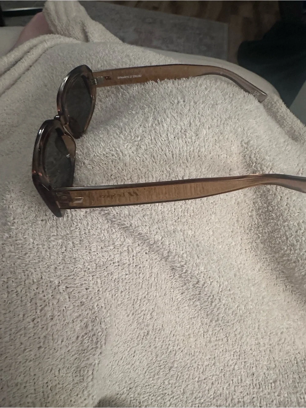 Le Specs Tortoiseshell Rectangular Sunglasses with Dark Lenses